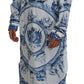 Majestic Blue Cotton-Silk Thobe Robe