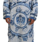 Majestic Blue Cotton-Silk Thobe Robe