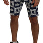 Casual Crown Print Chinos Shorts