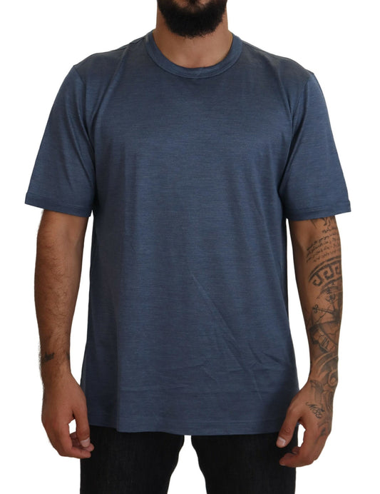 Silken Blue Crewneck Tee – A Touch of Elegance