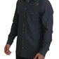 Elegant Slim-Fit Blue Denim Casual Shirt