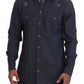 Elegant Slim-Fit Blue Denim Casual Shirt