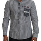 Slim Fit Striped Casual Shirt with Channel Motive