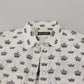 Slim Fit Crown Print Dress Shirt