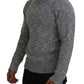 Elegant Gray Wool-Blend Turtleneck Sweater