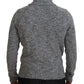 Elegant Gray Wool-Blend Turtleneck Sweater