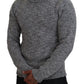 Elegant Gray Wool-Blend Turtleneck Sweater