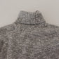 Elegant Gray Wool-Blend Turtleneck Sweater