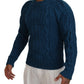 Elegant Blue Crewneck Sweater