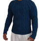 Elegant Blue Crewneck Sweater