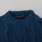 Elegant Blue Crewneck Sweater