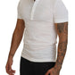 Elegant White Cotton Blend Polo