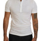 Elegant White Cotton Blend Polo