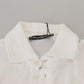 Elegant White Cotton Blend Polo