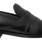 Elegant Black Leather Slipper Loafers