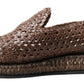 Elegant Leather Slipper Loafers in Brown