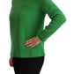 Elegant Silk Long Sleeve Sweater in Lush Green