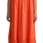 Elegant Coral Maxi Dress with Short Sleeves