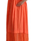 Elegant Coral Maxi Dress with Short Sleeves