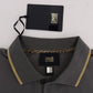 Elegant Grey Cotton Polo Shirt