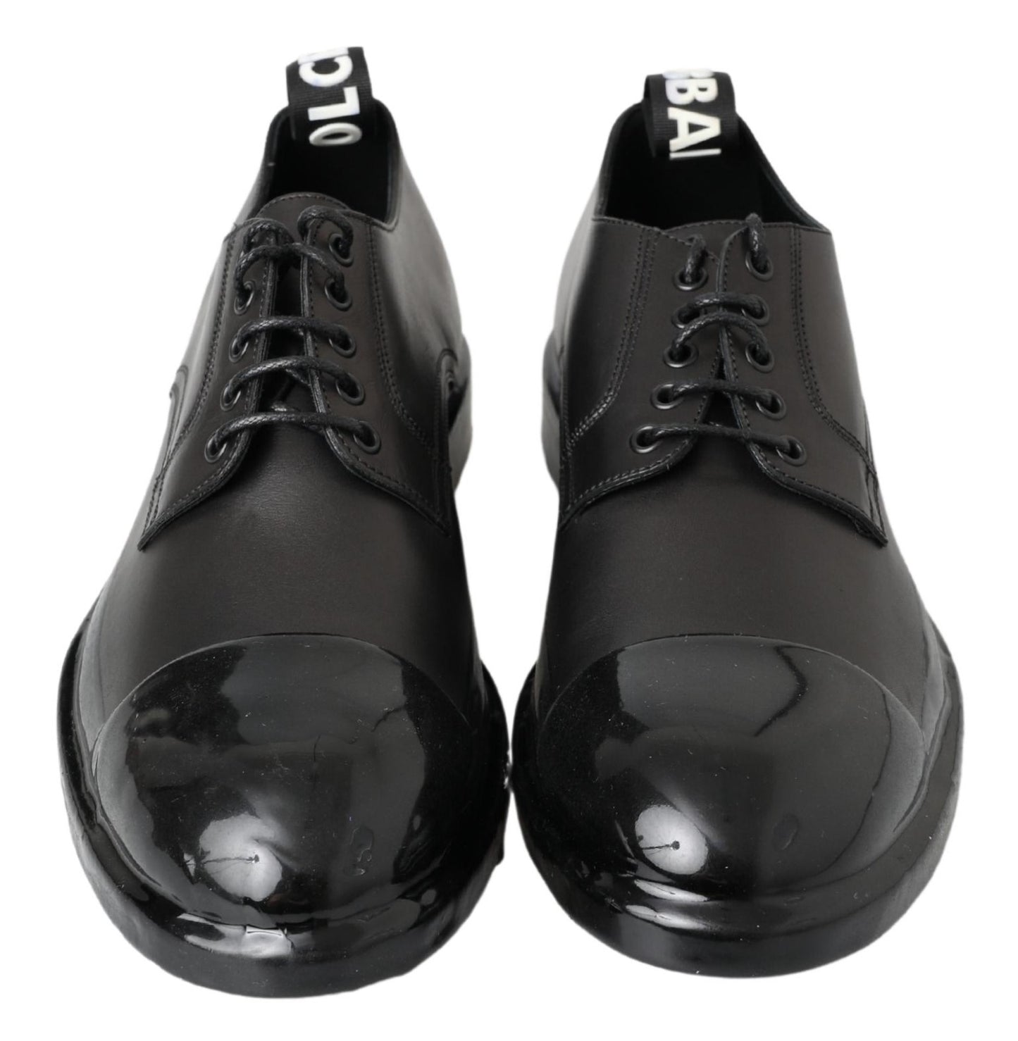 Elegant Derby Lace-Up Leather Shoes in Black