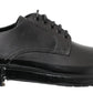 Elegant Derby Lace-Up Leather Shoes in Black