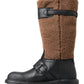 Black Shearling Leather Long Boots