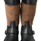 Black Shearling Leather Long Boots