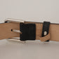 Sleek Black Authentic Leather Belt