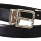 Elegant Leather Belt with Metal Buckle