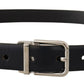 Elegant Leather Belt with Metal Buckle