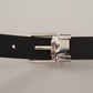 Elegant Leather Belt with Metal Buckle