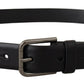 Elegant Black Leather Classic Belt