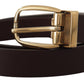 Elegant Dark Brown Leather Belt