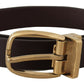 Elegant Dark Brown Leather Belt