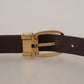 Elegant Dark Brown Leather Belt