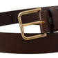 Elegant Dark Brown Leather Belt