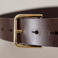 Elegant Dark Brown Leather Belt