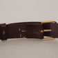 Elegant Dark Brown Leather Belt