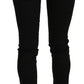 Elegant Black Mid Waist Slim Fit Jeans