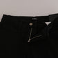 Chic Mid Waist Skinny Black Denim