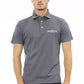 Gray Cotton Men Polo Shirt