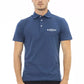 Blue Cotton Men Polo