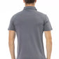 Gray Cotton Men Polo Shirt