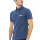 Blue Cotton Men Polo