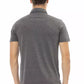 Gray Cotton Men Polo