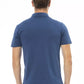 Blue Cotton Men Polo