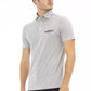 Gray Cotton Men Polo