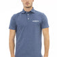 Blue Cotton Men Polo