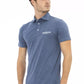 Blue Cotton Men Polo